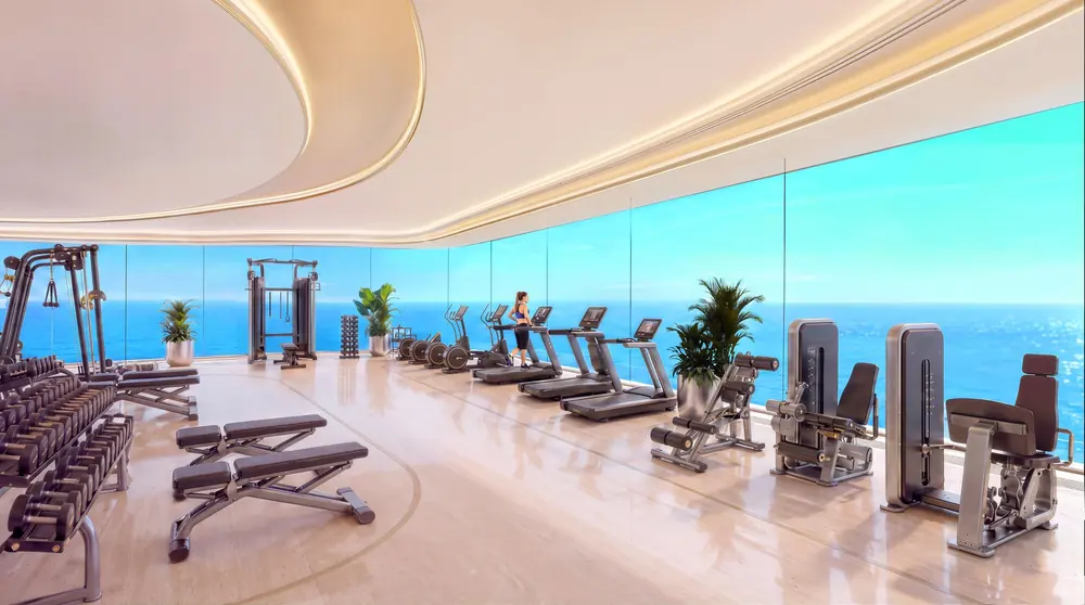 Gym with a sea view