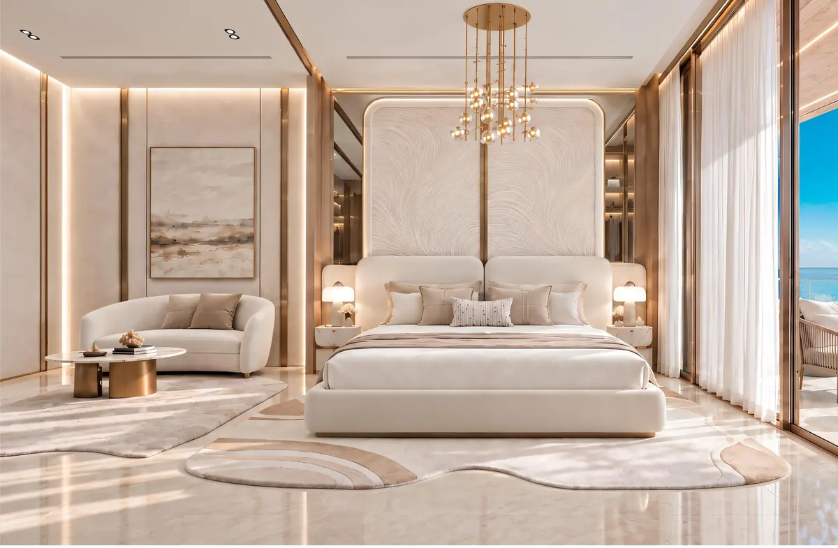 Furnished studio with a sea-view balcony